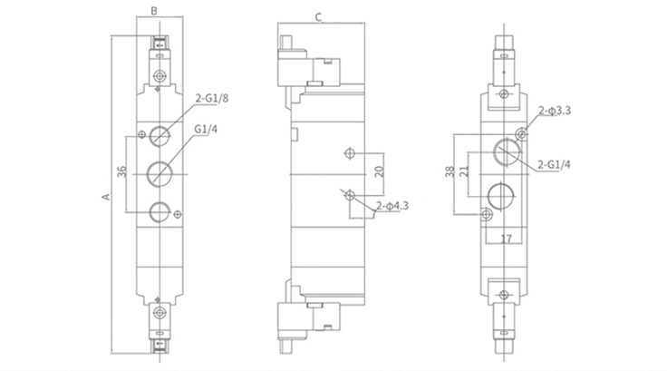 pneumatic valve 5V210 صمام هوائي 5/3