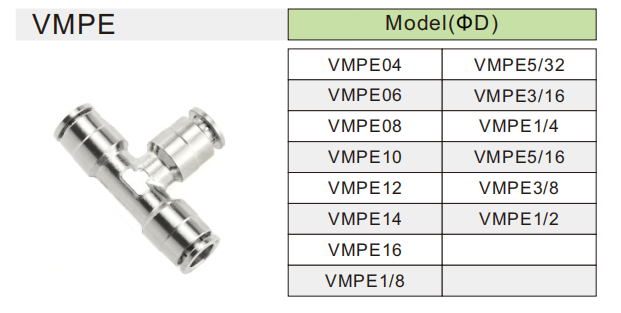 VMPE brass penumatic fitting تركيبات نحاسية VMPE
