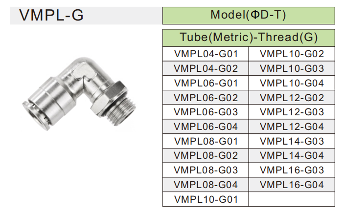 VMPL-G pneumatic fitting تركيب هوائي VMPL-G