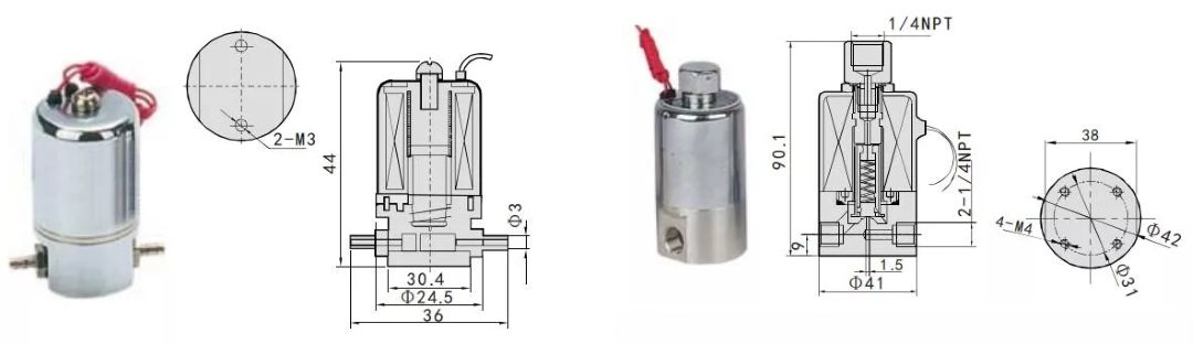 subminiature solenoid valves صمامات الملف اللولبي الصغيرة