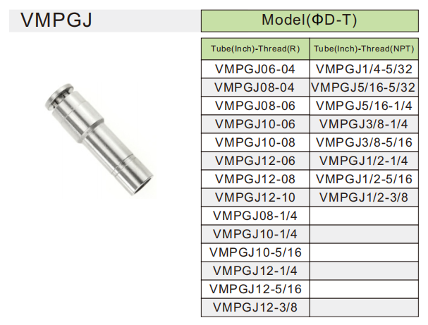 VMPGJ pneumatic fitting تركيب هوائي VMPGJ