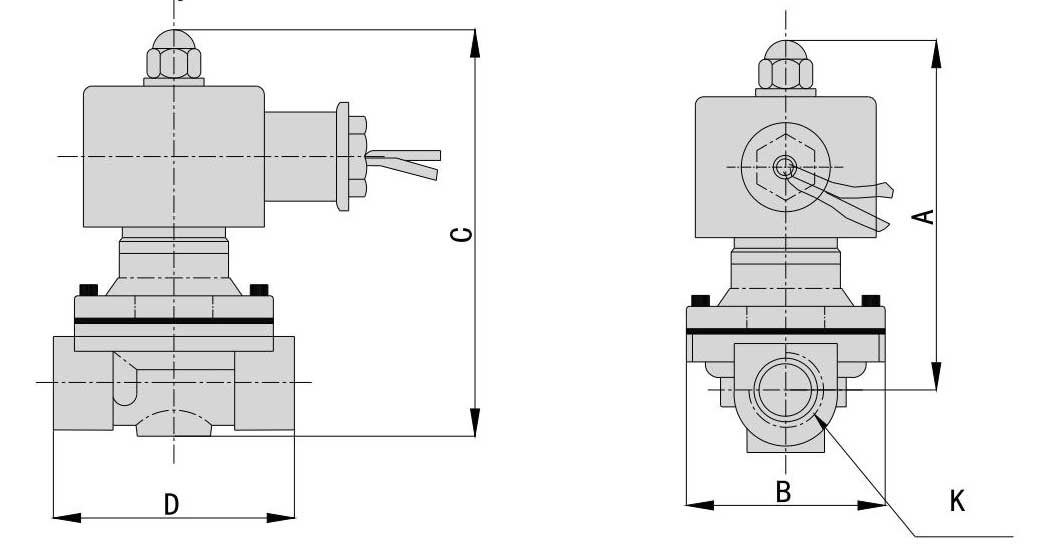 2w solenoid valve big orifice design ورقة بيانات صمام الملف اللولبي