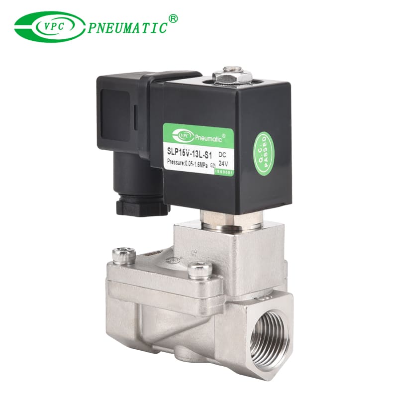 SLP سلسلة من الفولاذ المقاوم للصدأ 2/2 الطريق صمام الملف اللولبي القريب العادي