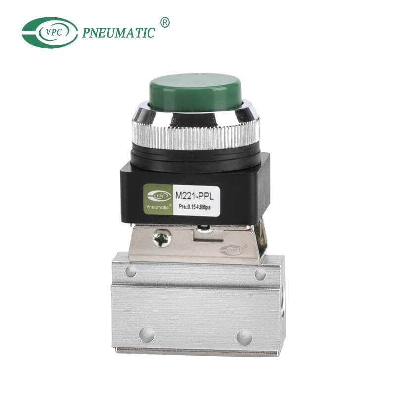 صمام ميكانيكي من سلسلة M221، 2 موضع، 2 منفذ، زر محدب