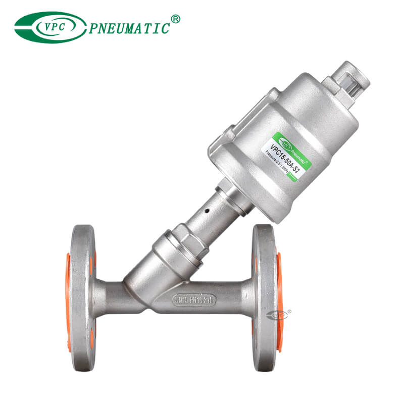 سلسلة VPC الكاملة صمام مقعد الزاوية الهوائية الفولاذ المقاوم للصدأ 