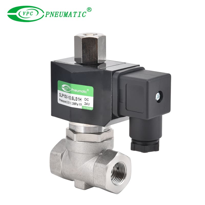 SLP سلسلة من الفولاذ المقاوم للصدأ 2/2 الطريق صمام الملف اللولبي القريب العادي