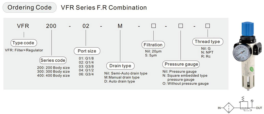 مواصفات منظم مرشح الهواء VFR