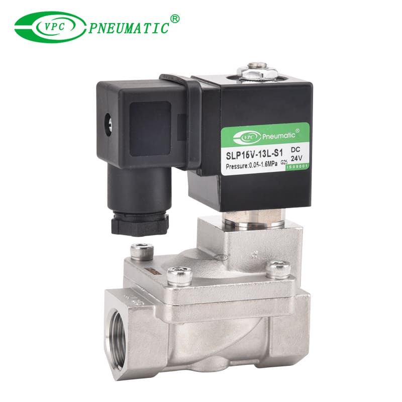 SLP سلسلة من الفولاذ المقاوم للصدأ 2/2 الطريق صمام الملف اللولبي القريب العادي