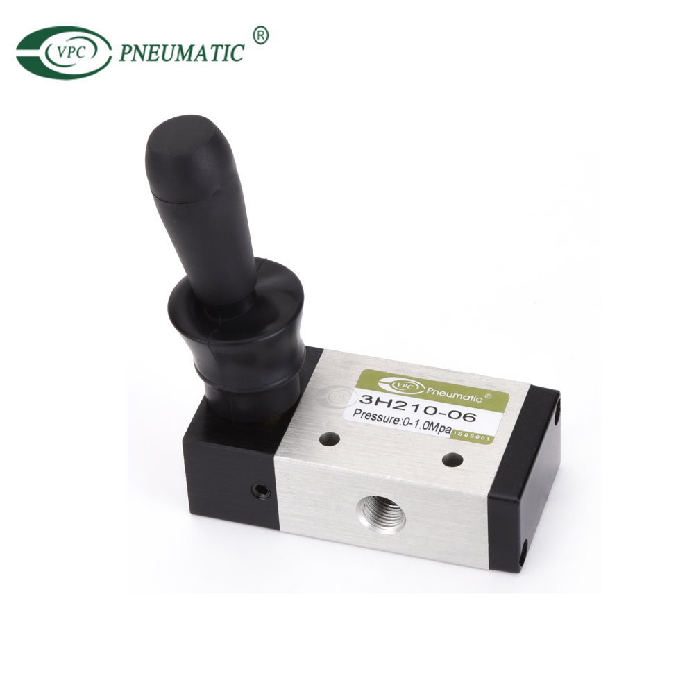 3H210-06 3 Way 2 Position 1/8 'BSPT تعمل بالهواء المضغوط صمامات رافعة يدوية 