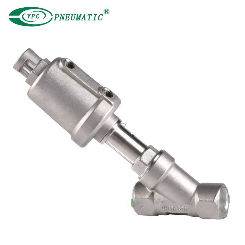 سلسلة VPC الكاملة صمام مقعد الزاوية الهوائية الفولاذ المقاوم للصدأ 